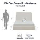 Canter Tall Headboard Upholstered Bed in Pearl White Chenille, Queen Size by HouseOfZazla