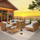 K&K 8-Piece Patio Furniture Set with Fire Pit Table by HouseOfZazla