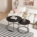 Nesting Coffee Table Set of 2 with Marble Pattern Tops