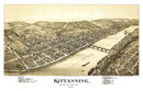 Vintage Map of Kittanning, Pennsylvania 1896