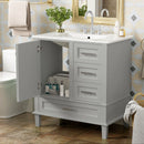 Bathroom Vanity, Modern Bathroom Cabinet With Sink Combo Set, Bathroom Storage Cabinet With A Soft Closing Door And 3 Drawers, Solid Wood Frame by HouseOfZazla