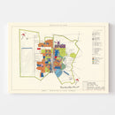 Vintage Map of Lackland Air Force Base, 1950