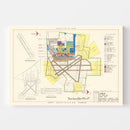 Vintage Map of Laredo Air Force Base, 1951