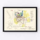 Vintage Map of Laredo Air Force Base, 1951