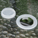 4 Piece Outdoor Patio Dining Furniture Set, 2 Folding Chairs, Adjustable Angle Umbrella, Wave Textured Tempered Glass Dinner Table, Beige