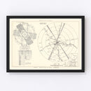 Vintage Map of the Laredo Air Force Base Vicinity, 1951