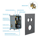 Dual Shower Head System With Square Rain Shower And Rough In Valve by HouseOfZazla