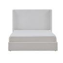 Carmen - King Size Upholstered Wingback Bed - White