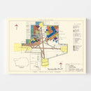 Vintage Map of Lowry Air Force Base, 1952