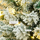 HOMCOM 6ft Pre-Lit Snow-Flocked Slim Douglas Fir Christmas Tree