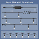 SLR100 LED RGBCWIC Smart Bistro String Lights Color Changing Outdoor Weatherproof 12V Edison Bulbs