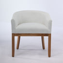 Mid Century Modern Upholstered Barrel Dining Chair with Arms