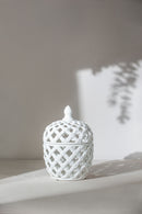 Ballas - Bird Lidded Jar - White by HouseOfZazla