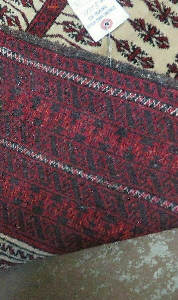 3' X 5' Antique Handmade Turkoman Balouchi Prayer Wool Rug Khamesh