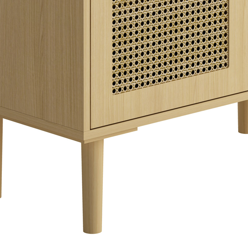 Walker Edison | Rattan Mesh Entryway Storage Accent Cabinet