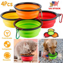 Collapsible Silicone Dog Bowls with Carabiner by LJGDeals