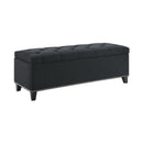 Button-Tufted Storage Ottoman With Safety Close Hinge