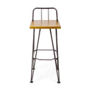 Outdoor Barstool With Angled Metal Legs - Brown by HouseOfZazla