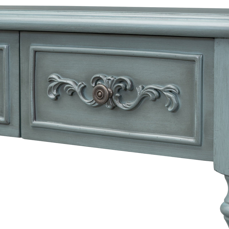 52"Modern and Contemporary Curved Console Table Sofa Table Entryway Table for Hallway Living Room Bedroom with 4 Drawers and 1 Shelf