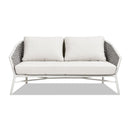 Rowan - Rope Barrel Back Patio Conversation Loveseat Sofa - Optic White by HouseOfZazla