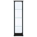 Cyclamen 4-shelf Clear Glass Curio Display Cabinet Black