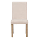 5-Piece Retro Functional Dining Set with Extendable Round Table with Removable Middle Leaf and 4 Upholstered Chairs for Dining Room and Living Room (Natural Wood Wash)