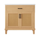 Bathroom Vanity With Ceramic Sink, Modern Free Standing Cabinet With Soft Close Drawers by HouseOfZazla