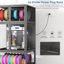 3D Printer Cabinet With Double Layer Filament Storage, Noise Reducing Design - Black by Unique Piece Furniture