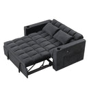 55.3" 4-1 Multi-functional Sofa Bed with Cup Holder and USB Port for Living Room or Apartments Black