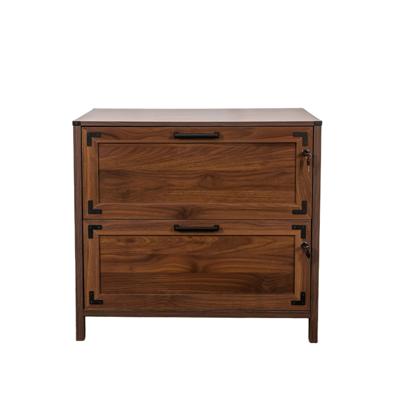 2 Drawer Farmhouse File Cabinet,Filing Cabinet with Lock for Home Office
