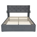Bed With Gas Lift Storage, USB Ports