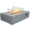 Outdoor Concrete Propane Gas Rectangle Fire Pit Table by HouseOfZazla