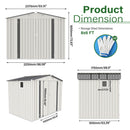 Outdoor Garden Storage Shed, Tool Shed With Pitched Roof Waterproof With 1 Window And 2 Lockable Door - White / Gray by HouseOfZazla