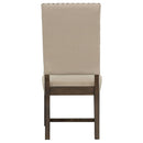 Upholstered Side Chair With Nailhead Accents (Set of 2) - Beige by HouseOfZazla