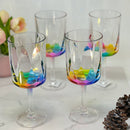 Leadingware Rainbow Diamond Plastic Wine Glasses (Set of 4), Unbreakable Bpa Free Acrylic, 16Oz - Clear by HouseOfZazla