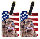 USA American Flag with Newfoundland Luggage Tag