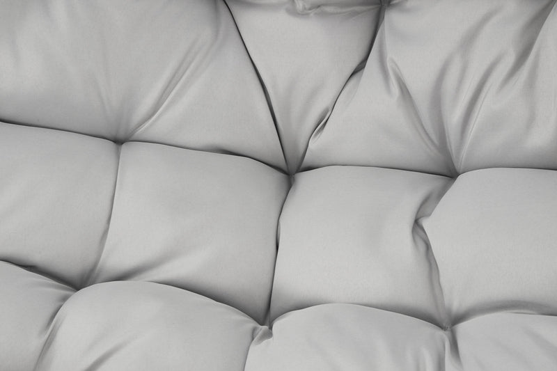 2 person wicker double swing chair with cushion grey