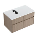 32-Inch Wall-Mounted Bathroom Vanity with Soft Close Doors and Drawer by HouseOfZazla
