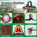 Dinosaur Headlamp Kids Headlight Dinosaur Flashlight with Realistic Roar Sound 4 Modes Adjustable Headband Kid Camping Gear Unique Gifts for Boys by GBruno Store