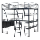 Loft Bed With 4 Layers Of Shelves And L-Shaped Desk, Stylish Metal Frame Bed With A Set Of Sockets, USB Ports And And Wireless Charging by HouseOfZazla