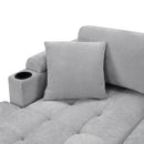 U Shaped Sectional Sofa, Corner Living Room Couch With Built In Cup Holders, Storage, USB Ports by HouseOfZazla