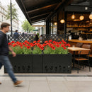 2-Piece Metal Planter Box with Trellis - Tulip Black by HouseOfZazla