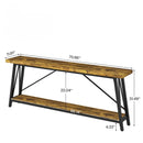 Extra Long Sofa Table For Hallway, Entryway & Living Room - Rustic Brown by HouseOfZazla