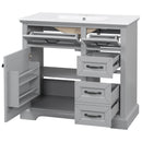 36" Bathroom Vanity With Sink, 2 Tip-Out Drawers, Soft Close Hinges by HouseOfZazla