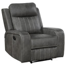 Forrest - Recliner Chair With Tufted Upholstery - Gray by HouseOfZazla