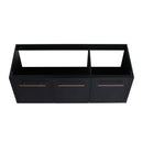 Contemporary 48" Wall Mounted Bathroom Vanity With Resin Sink And Soft Closing Doors And Line - Black Chestnut by HouseOfZazla
