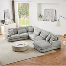 U - Shaped Sectional Sofa With Chaise Lounge, Oversized Living Room Sofa - Gray by HouseOfZazla