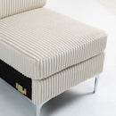 Single Couch Modular Armless Accent Chair With Back Cushion by HouseOfZazla