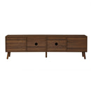 TV Stand With Soft Closing Hinges And Cable Management - Walnut by HouseOfZazla