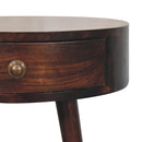 Circular Shaped Bedside Table - Walnut by HouseOfZazla